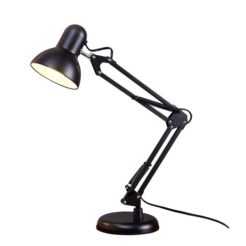 책상 램프 LED E27 전구 테이블 램프, 접이식 스윙 암 클램프 마운트 램프 사무실 스튜디오 홈 테이블 책상 조명